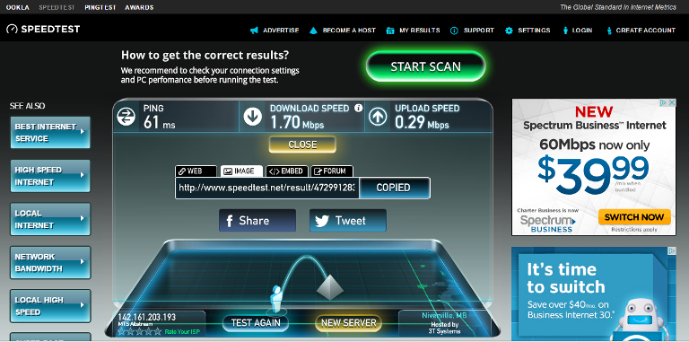 Internet speed